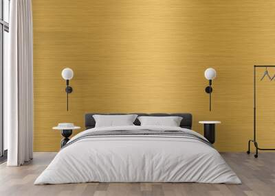 shiny gold polished metal background texture of brushed stainless steel plate with the reflection of Wall mural