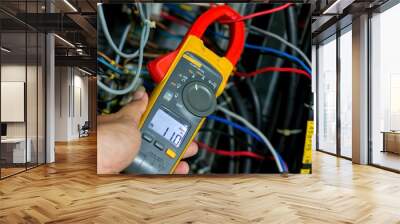 clamp meter check current in panel Wall mural