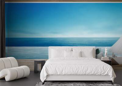 living beach lounge - ocean villa on sea view for vacation and summer / 3d render interior Wall mural