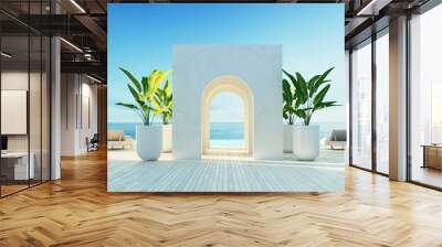 
Luxury beach sea view hotel and resort - santorini style - 3D 

rendering 
 Wall mural