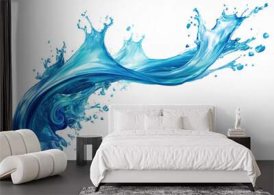  water splash isolated on white. Wall mural