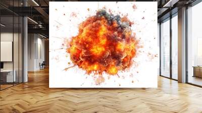 fire ball boom isolated Wall mural