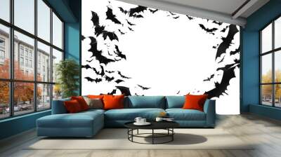 flying bats on transparent background. Wall mural