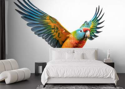 Flying parrot isolated Wall mural