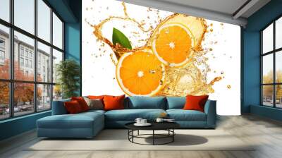 orange splash Wall mural