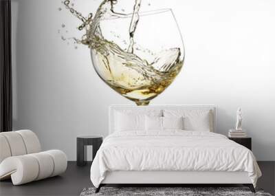 white wine glass isolated Wall mural