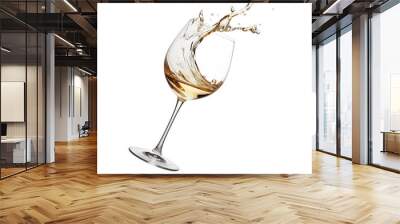 white wine glass isolated Wall mural