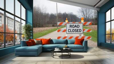 Road closed sign Wall mural