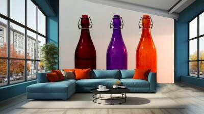 Colorful bottle made up of glass Wall mural