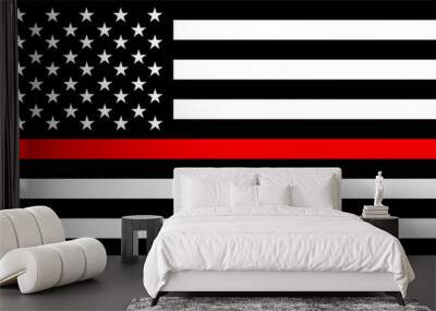 thin red line flag Wall mural