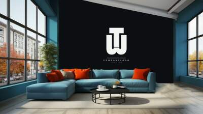 WT TW W T Letter Logo Design Icon Vector Symbol Wall mural