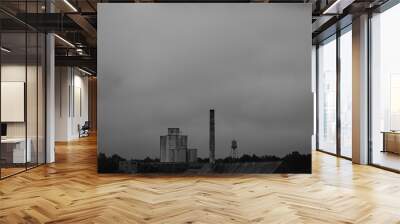 cloudy with factory industrial Wall mural