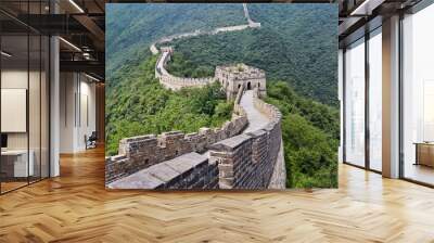 magnificent view on the great wall, beijing, china Wall mural