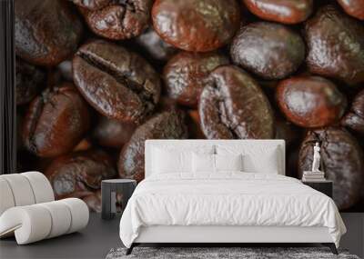 Roasted coffee beans.For art texture or web design and web backg Wall mural