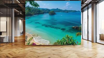 Breathtaking view of beach in Panama in South America  Wall mural