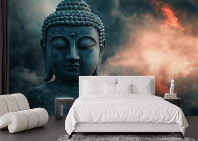 Buddha statue symbolizing peace and spirituality Wall mural