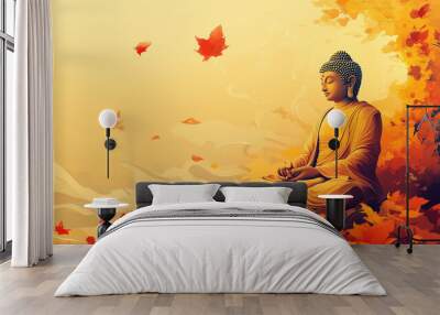 Buddha statue symbolizing peace and spirituality Wall mural