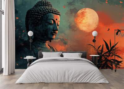 Buddha statue symbolizing peace and spirituality Wall mural