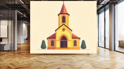 church illustration Wall mural