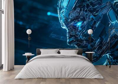 Cybersecurity Ai banner Wall mural