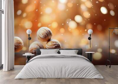 Heavenly dessert in the embrace of mesmerizing bokeh orbs. Wall mural