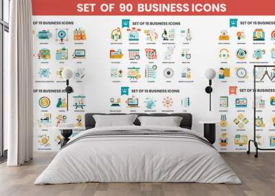 Business icons set for business Wall mural