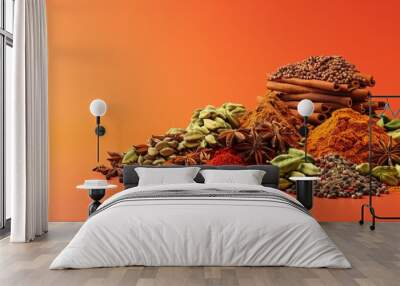 Garam Masala Spices a variety of aromatic garam masala spices Wall mural