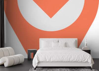 Location pins and hearts illustration in minimal style Wall mural