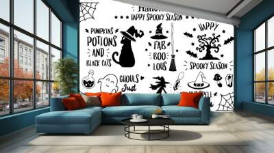 Magical halloween quote illustration Vector for banner Wall mural