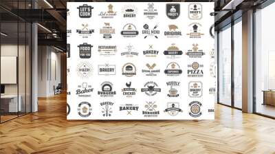 Restaurant Retro Vector Logo for banner Wall mural