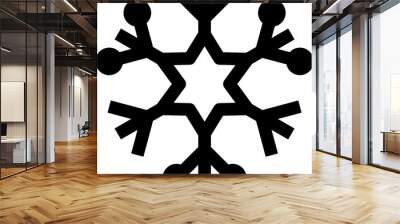 snowflake illustration on transparent background Wall mural