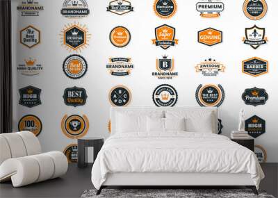 Vintage Retro Vector Logo for banner Wall mural