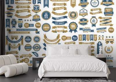 Vintage Retro Vector Logo for banner Wall mural