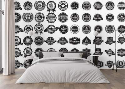 Vintage Retro Vector Logo for banner Wall mural