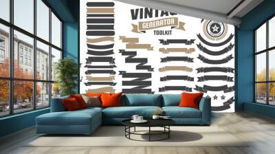 Vintage Retro Vector Logo for banner Wall mural