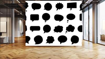 Black speech bubble collection. Set of speech bubble. Speech bubble comic Wall mural