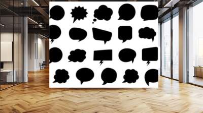 Black speech bubble collection. Set of speech bubble. Speech bubble comic Wall mural