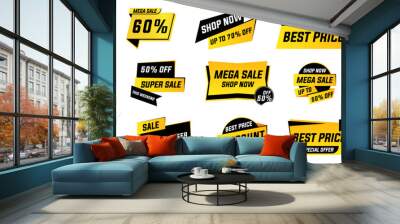 Promotion sale poster banner collection. Sale, discount, best price, special offer Wall mural