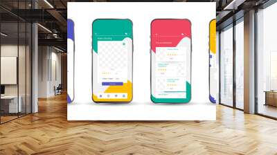 Smartphone collection screen with different interface app template Wall mural