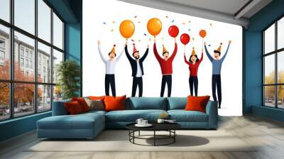 A group of people are celebrating a birthday party Wall mural