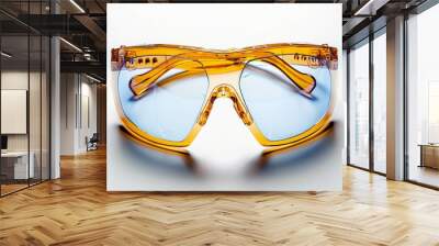 A pair of yellow sunglasses with blue lenses Wall mural