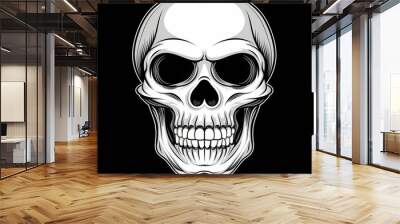 A skull with a black background Wall mural