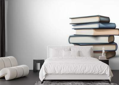 A stack of books on a white background Wall mural