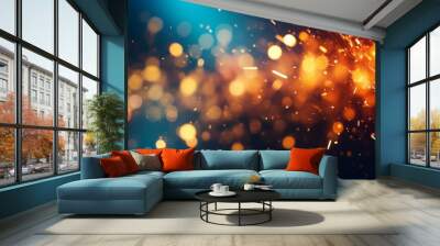 Abstract industrial background with sparks and smoke. AI generated, human enhanced Wall mural