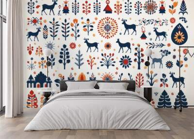 Abstract New Year or Christmas pattern. Background or backdrop Wall mural