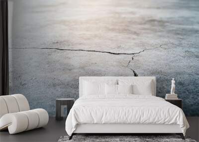 Crack in the floor. Background or backdrop with copy space Wall mural