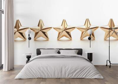 Five gold stars are lined up in a row Wall mural