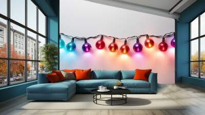 Garlands for decoration for the holidays. Merry christmas and happy new year concept. Wall mural