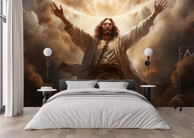 Portrait of Jesus Christ with copy space for text Wall mural