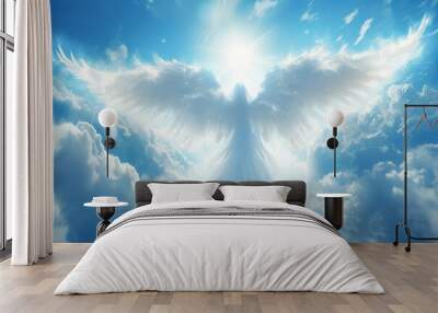 Spirit of an angel in the sky. Background with selective focus and copy space Wall mural